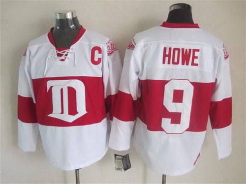 Men's Detroit Red Wings #9 Gordie Howe 2008-09 White CCM Vintage Throwback Jersey Men's Detroit Red Wings #9 Gordie Howe 2008-09 White CCM Vintage Throwback Jersey
