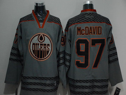 Men's Edmonton Oilers #97 Connor McDavid Charcoal Gray NHL Reebok Jersey Men's Edmonton Oilers #97 Connor McDavid Charcoal Gray NHL Reebok Jersey
