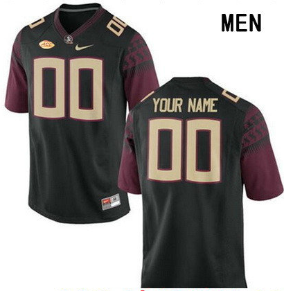 Men's Florida State Seminoles Custom College Football Nike Limited Jersey - Black