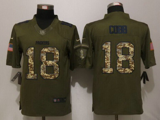 Men's Green Bay Packers #18 Randall Cobb Green Salute To Service 2015 NFL Nike Limited Jersey Men's Green Bay Packers #18 Randall Cobb Green Salute To Service 2015 NFL Nike Limited Jersey