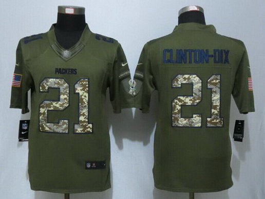 Men's Green Bay Packers #21 Ha Ha Clinton-Dix Green Salute to Service 2015 NFL Nike Limited Jersey Men's Green Bay Packers #21 Ha Ha Clinton-Dix Green Salute to Service 2015 NFL Nike Limited Jersey