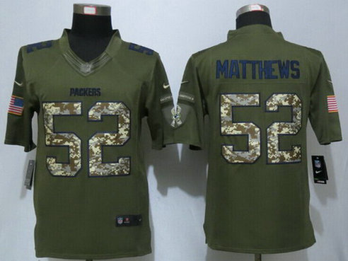 Men's Green Bay Packers #52 Clay Matthews Green Salute to Service 2015 NFL Nike Limited Jersey Men's Green Bay Packers #52 Clay Matthews Green Salute to Service 2015 NFL Nike Limited Jersey