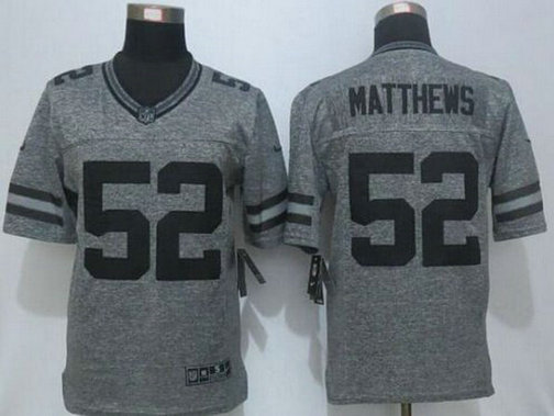 Men's Green Bay Packers #52 Clay Matthews Nike Gray Gridiron 2015 NFL Gray Limited Jersey Men's Green Bay Packers #52 Clay Matthews Nike Gray Gridiron 2015 NFL Gray Limited Jersey