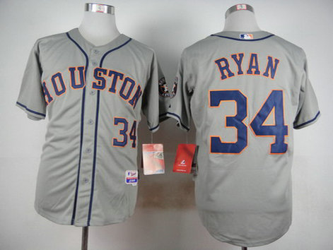 Men's Houston Astros #34 Nolan Ryan Gray Cool Base Jersey Men's Houston Astros #34 Nolan Ryan Gray Cool Base Jersey