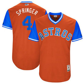 Men's Houston Astros #4 George Springer Nick Name Springer Majestic Orange 2017 Players Weekend Jersey Men's Houston Astros #4 George Springer Nick Name Springer Majestic Orange 2017 Players Weekend Jersey