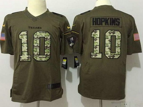 Men's Houston Texans #10 DeAndre Hopkins Green Salute to Service 2015 NFL Nike Limited Jersey Men's Houston Texans #10 DeAndre Hopkins Green Salute to Service 2015 NFL Nike Limited Jersey