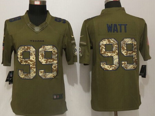 Men's Houston Texans #99 J.J. Watt Green Salute to Service 2015 NFL Nike Limited Jersey Men's Houston Texans #99 J.J. Watt Green Salute to Service 2015 NFL Nike Limited Jersey