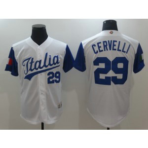 Men's Italy Baseball 29 Francisco Cervelli White 2017 World Baseball Classic Jersey Men's Italy Baseball 29 Francisco Cervelli White 2017 World Baseball Classic Jersey