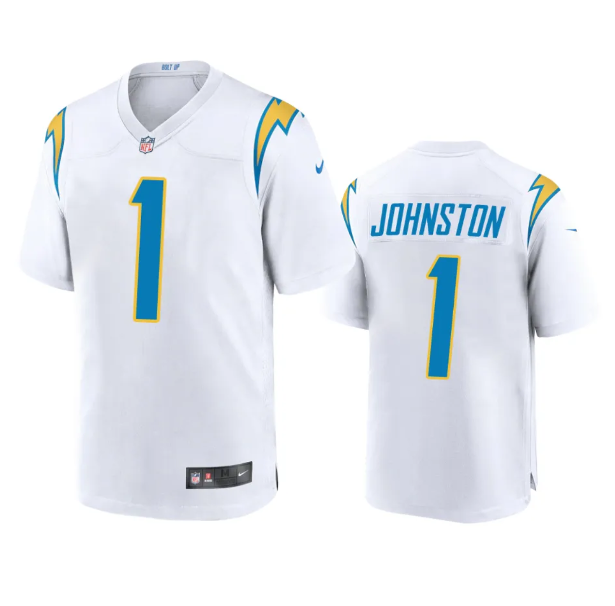 Men's Los Angeles Chargers #1 Quentin Johnston White Stitched LImited Jersey Men's Los Angeles Chargers #1 Quentin Johnston White Stitched LImited Jersey