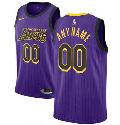 Men's Los Angeles Lakers Authentic Purple City Edition Nike NBA Customized Jersey Men's Los Angeles Lakers Authentic Purple City Edition Nike NBA Customized Jersey
