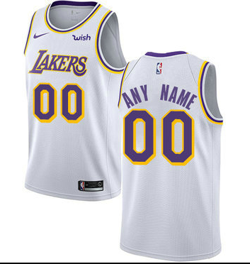 Men's Los Angeles Lakers Authentic White Association Edition Nike NBA Customized Jersey Men's Los Angeles Lakers Authentic White Association Edition Nike NBA Customized Jersey