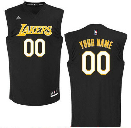 Men's Los Angeles Lakers Custom adidas Black Fashion Basketball Jersey Men's Los Angeles Lakers Custom adidas Black Fashion Basketball Jersey