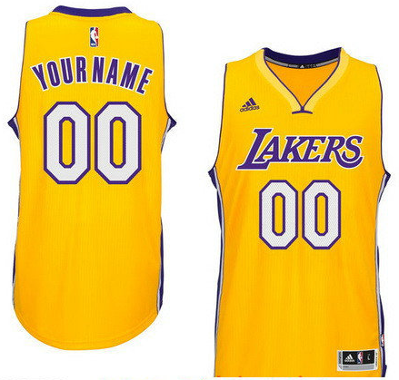 Men's Los Angeles Lakers Gold Custom Swingman adidas Swingman Home Basketball Jersey Men's Los Angeles Lakers Gold Custom Swingman adidas Swingman Home Basketball Jersey