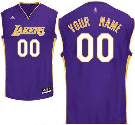 Men's Los Angeles Lakers Purple Custom adidas Swingman Road Basketball Jersey Men's Los Angeles Lakers Purple Custom adidas Swingman Road Basketball Jersey