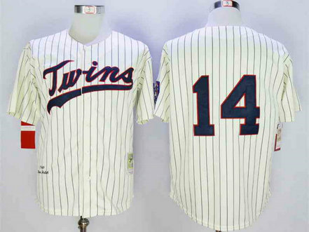 Men's Minnesota Twins #14 Kent Hrbek Cream 1969 Throwback Jersey