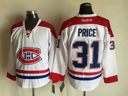 Men's Montreal Canadiens #31 Carey Price Reebok White 2015-16 Away Premier NHL Jersey Men's Montreal Canadiens #31 Carey Price Reebok White 2015-16 Away Premier NHL Jersey