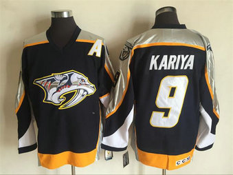 Men's Nashville Predators #9 Paul Kariya Navy Blue 1998-99 Throwback CCM Vintage Hockey Stitched NHL Jersey Men's Nashville Predators #9 Paul Kariya Navy Blue 1998-99 Throwback CCM Vintage Hockey Stitched NHL Jersey
