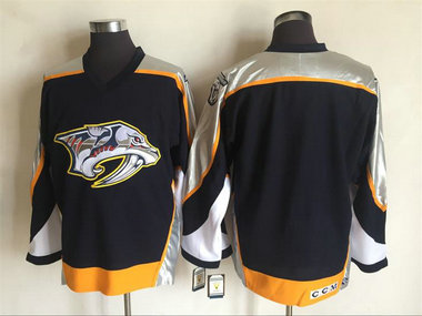 Men's Nashville Predators Blank Navy Blue 1998-99 Throwback NHL CCM Vintage Hockey Stitched Jersey Men's Nashville Predators Blank Navy Blue 1998-99 Throwback NHL CCM Vintage Hockey Stitched Jersey
