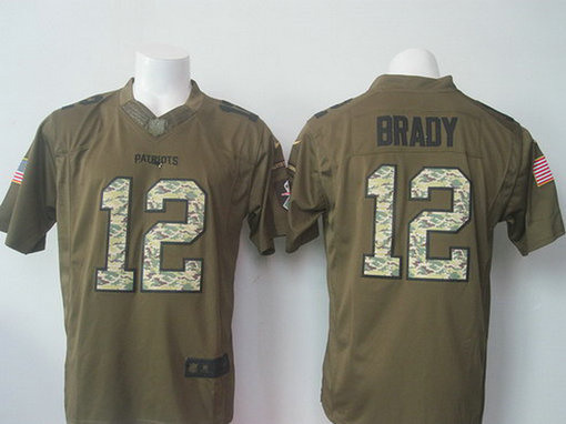 Men's New England Patriots #12 Tom Brady Green Salute to Service 2015 NFL Nike Limited Jersey Men's New England Patriots #12 Tom Brady Green Salute to Service 2015 NFL Nike Limited Jersey