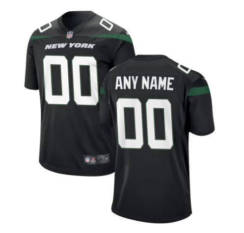 Men's New York Jets Nike Stealth Black Alternate Custom limited Jersey
