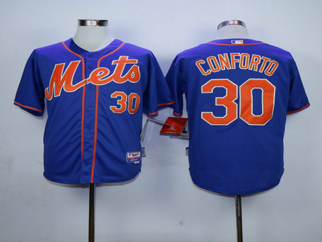 Men's New York Mets #30 Michael Conforto Blue Jersey Men's New York Mets #30 Michael Conforto Blue Jersey