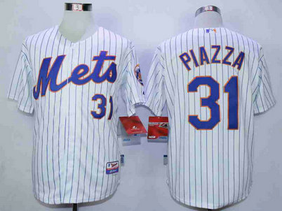 Men's New York Mets #31 Mike Piazza White Cool Base Jersey Men's New York Mets #31 Mike Piazza White Cool Base Jersey