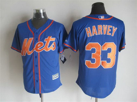 Men's New York Mets #33 Matt Harvey Alternate Blue With Orange 2015 MLB Cool Base Jersey Men's New York Mets #33 Matt Harvey Alternate Blue With Orange 2015 MLB Cool Base Jersey