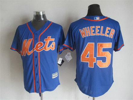 Men's New York Mets #45 Zack Wheeler Alternate Blue With Orange 2015 MLB Cool Base Jersey Men's New York Mets #45 Zack Wheeler Alternate Blue With Orange 2015 MLB Cool Base Jersey