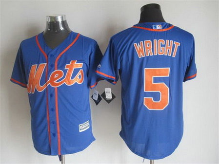 Men's New York Mets #5 David Wright Alternate Blue With Orange 2015 MLB Cool Base Jersey Men's New York Mets #5 David Wright Alternate Blue With Orange 2015 MLB Cool Base Jersey