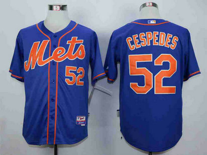 Men's New York Mets #52 Yoenis Cespedes Blue Cool Base Jersey Men's New York Mets #52 Yoenis Cespedes Blue Cool Base Jersey