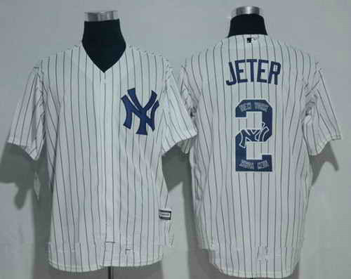 Men's New York Yankees #2 Derek Jeter Retired White Team Logo Ornamented MLB Majestic Cool Base Stitched Jersey Men's New York Yankees #2 Derek Jeter Retired White Team Logo Ornamented MLB Majestic Cool Base Stitched Jersey