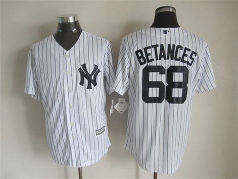Men's New York Yankees #68 Dellin Betances 2015 New White Black Pinstripe Jersey Men's New York Yankees #68 Dellin Betances 2015 New White Black Pinstripe Jersey