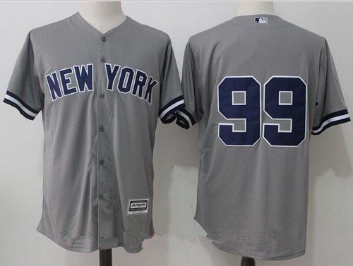 Men's New York Yankees #99 Aaron Judge No Name Gray Road Stitched MLB Jersey Men's New York Yankees #99 Aaron Judge No Name Gray Road Stitched MLB Jersey