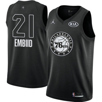 Men's Nike 76ers #21 Joel Embiid Black NBA Jordan Swingman 2018 All-Star Game Jersey Men's Nike 76ers #21 Joel Embiid Black NBA Jordan Swingman 2018 All-Star Game Jersey