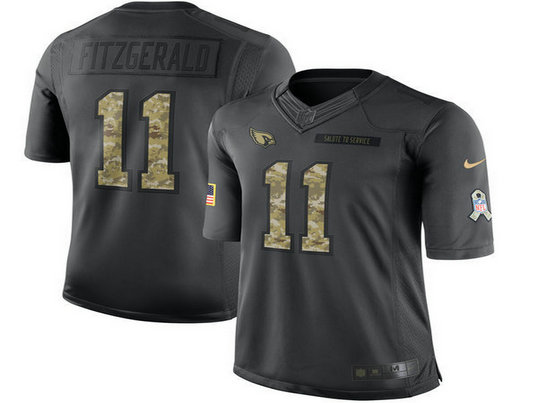 Men's Nike Cardinals 11 Larry Fitzgerald Anthracite Salute To Service Black Limited Jersey