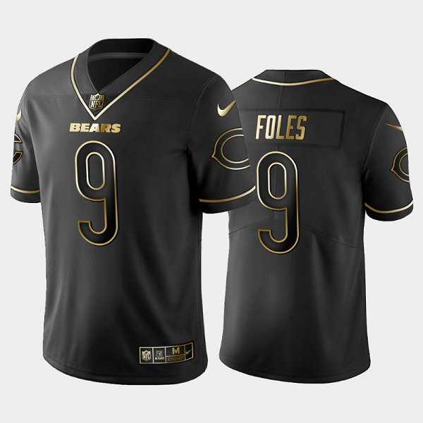 Men's Nike Chicago Bears #9 Nick Foles Golden Edition Black Jersey Men's Nike Chicago Bears #9 Nick Foles Golden Edition Black Jersey