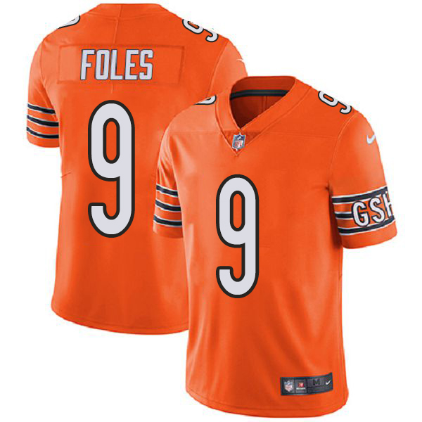 Men's Nike Chicago Bears #9 Nick Foles Orange Stitched NFL Limited Rush Jersey Men's Nike Chicago Bears #9 Nick Foles Orange Stitched NFL Limited Rush Jersey