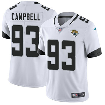 Men's Nike Jacksonville Jaguars #93 Calais Campbell White Stitched NFL Vapor Untouchable Limited Jersey