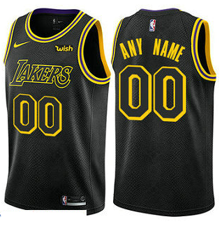 Men's Nike Los Angeles Lakers Customized Swingman Black NBA City Edition Jersey Men's Nike Los Angeles Lakers Customized Swingman Black NBA City Edition Jersey
