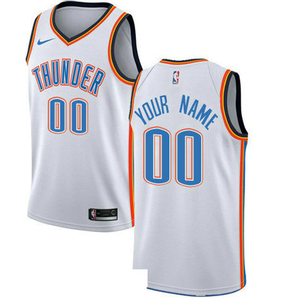 Men's Nike Oklahoma City Thunder Customized Swingman White Home NBA Association Edition Jersey Men's Nike Oklahoma City Thunder Customized Swingman White Home NBA Association Edition Jersey