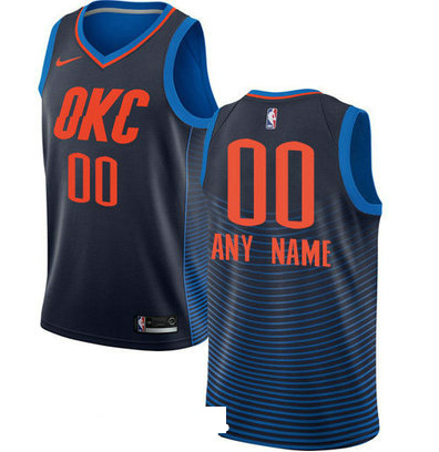 Men's Nike Oklahoma City Thunder Navy Authentic Stitched NBA Custom Jersey Men's Nike Oklahoma City Thunder Navy Authentic Stitched NBA Custom Jersey