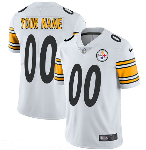 Men's Nike Pittsburgh Steelers Customized Team Color Vapor Untouchable Custom Limited NFL Jersey White