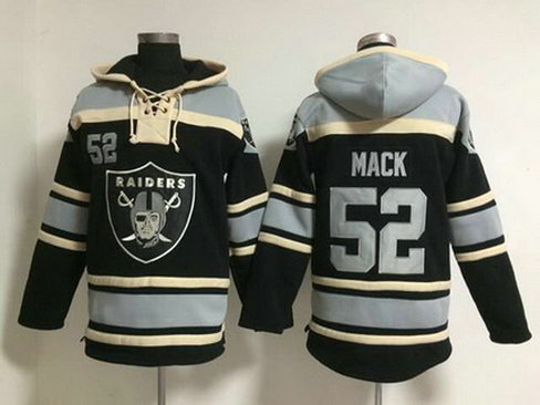 Men's Oakland Raiders #52 Khalil Mack Black Team Color 2014 NFL Hoodie
