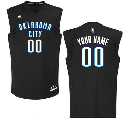 Men's Oklahoma City Thunder Custom adidas Black Fashion Basketball Jersey Men's Oklahoma City Thunder Custom adidas Black Fashion Basketball Jersey