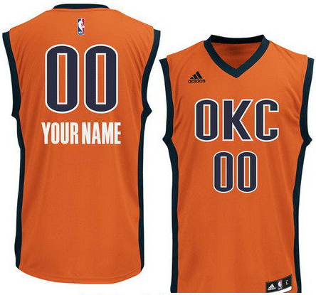 Men's Oklahoma City Thunder Orange Custom adidas Swingman Alternate Basketball Jersey Men's Oklahoma City Thunder Orange Custom adidas Swingman Alternate Basketball Jersey