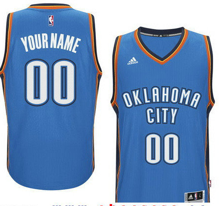 Men's Oklahoma City Thunder Royal Blue Custom adidas Swingman Road Basketball Jersey Men's Oklahoma City Thunder Royal Blue Custom adidas Swingman Road Basketball Jersey