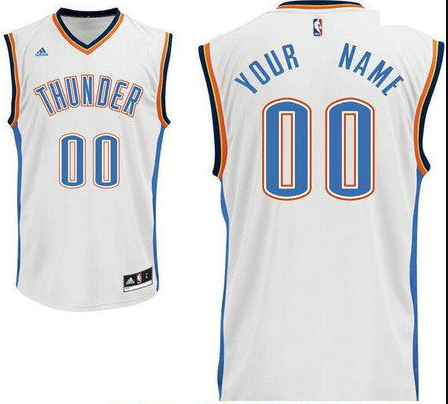 Men's Oklahoma City Thunder White Custom adidas Swingman Home Basketball Jersey Men's Oklahoma City Thunder White Custom adidas Swingman Home Basketball Jersey