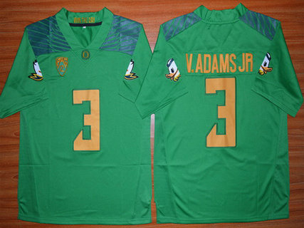 Men's Oregon Duck #3 Vernon Adams Jr Light Green College Football Nike Limited Jersey