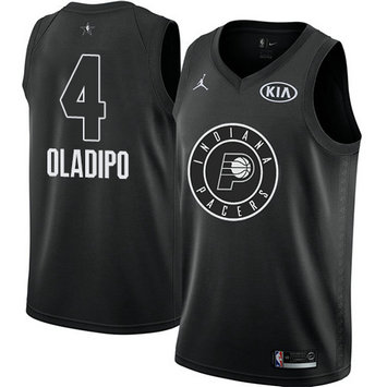 Men's Pacers #4 Victor Oladipo Black NBA Jordan Swingman 2018 All-Star Game Jersey