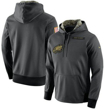 Men's Philadelphia Eagles Nike Anthracite Salute to Service Player Performance Hoodie Men's Philadelphia Eagles Nike Anthracite Salute to Service Player Performance Hoodie